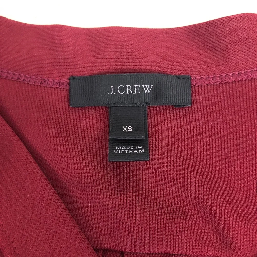 J. Crew Long-sleeve Belted Knit Dress Burgundy